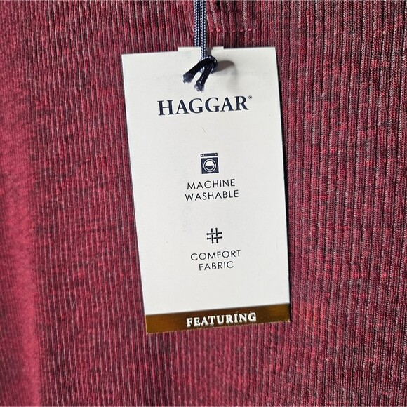 Brand New Haggar Mens Popover Ribbed Knit Longsleeve Collared Shirt Size XL - Picture 4 of 9